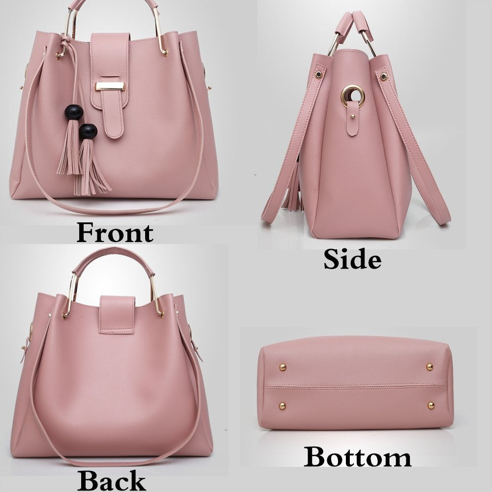 Bag Set Tassel Tote Clutch Satchel Top Handle Shoulder Bag