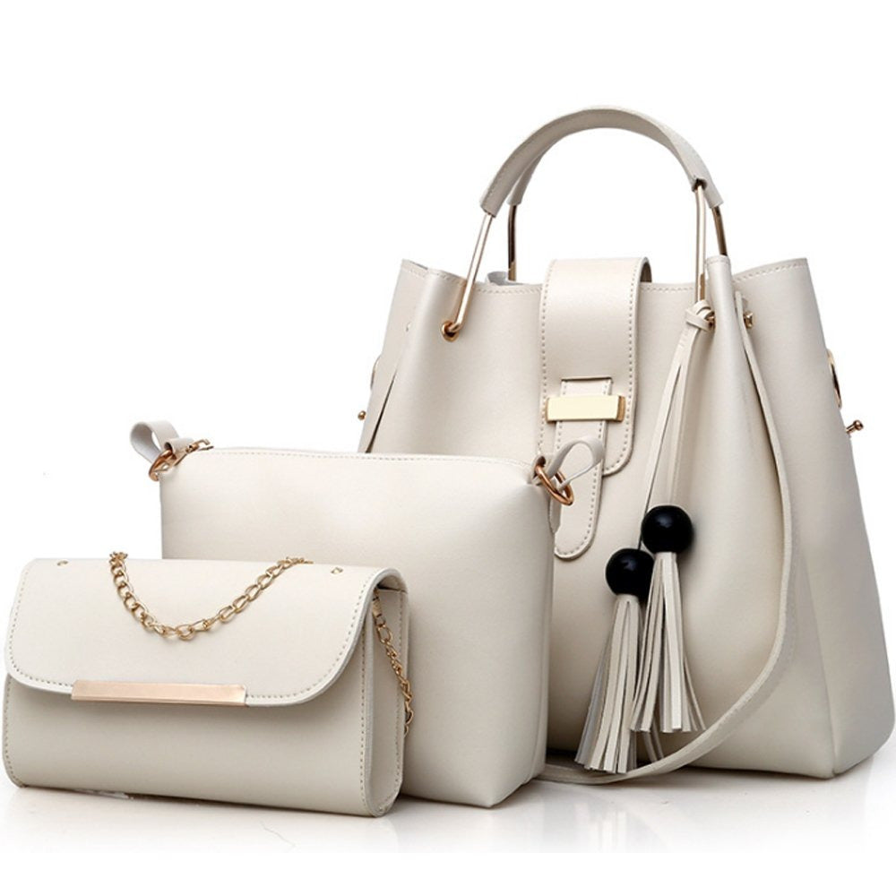 Bag Set Tassel Tote Clutch Satchel Top Handle Shoulder Bag