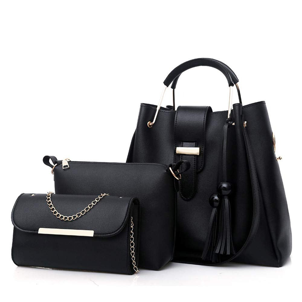 Bag Set Tassel Tote Clutch Satchel Top Handle Shoulder Bag