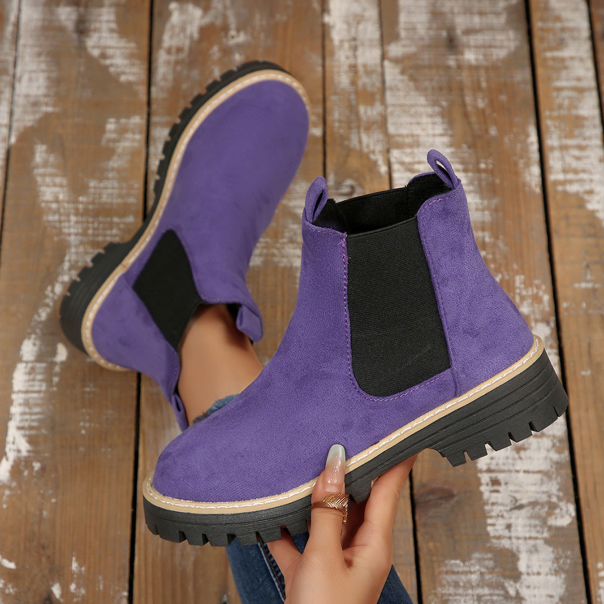 Women's Round-Toe Fashionable Casual All-Match Boots